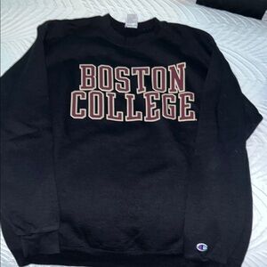 Champion Black Crewneck Sweater Boston College Design